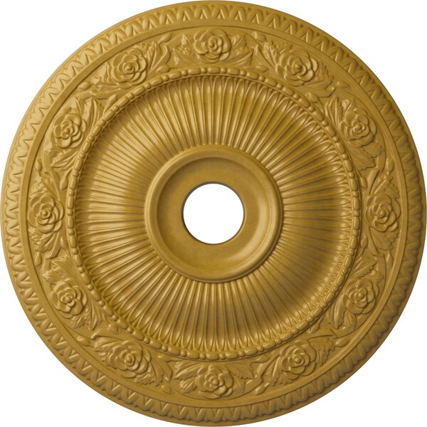 Ekena Millwork Logan Ceiling Medallion (Fits Canopies up to 6 1/8"), 24 1/4"OD x 3 7/8"ID x 2"P, Iridescent Gold CM24LO1IGS - main